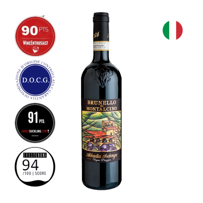 Kit Caixa de Madeira com 4 Vinhos Abbadia Ardenga