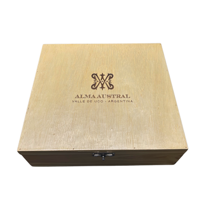 Kit Caixa de Madeira com 4 Vinhos Alma Austral Barrel Series