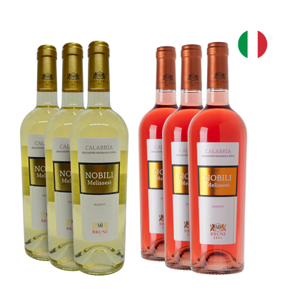 Kit Cantine Bruni com 3 Vinhos IGT Nobili Melissesi Bianco + 3 Vinhos IGT Nobili Melissesi Rosato