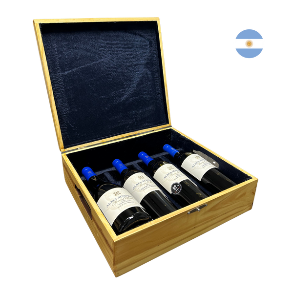 Kit Caixa de Madeira com 4 Vinhos Alma Austral Barrel Series